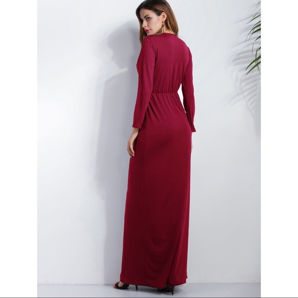 Sexy Red Slit Dress - Picture 4 of 4